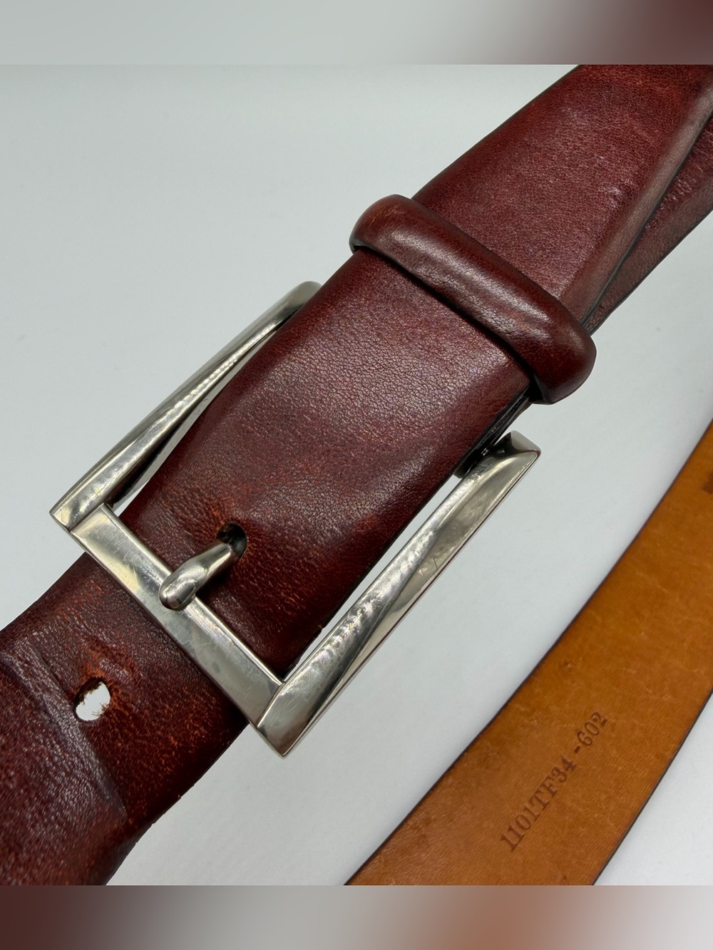Trafalgar Men's Leather Belt in Brown with Silver Buckle